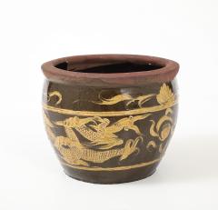 Chinese Art Deco Carved Glazed Dragon Jardiniere - 4588326
