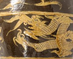 Chinese Art Deco Carved Glazed Dragon Jardiniere - 4588330