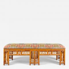 Chinese Bamboo Upholstered Bench - 3855503