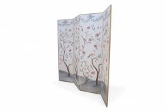 Chinese Beige and Flowering Tree Four Panel Screen - 2800761