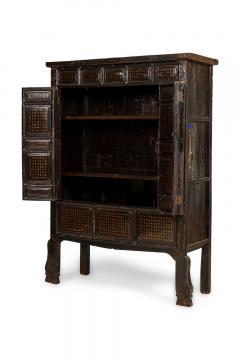 Chinese Black Lacquered Elm Cabinet - 4631857
