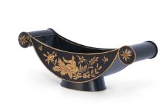 Chinese Black and Gold Tole Scroll Handle Vessels - 4520479