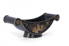 Chinese Black and Gold Tole Scroll Handle Vessels - 4520481