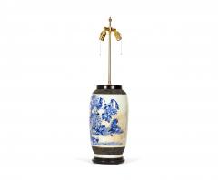 Chinese Blue And White Rooster And Florals Design Porcelain Vase Table Lamp - 3170953