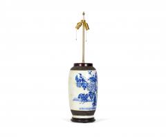 Chinese Blue And White Rooster And Florals Design Porcelain Vase Table Lamp - 3170955