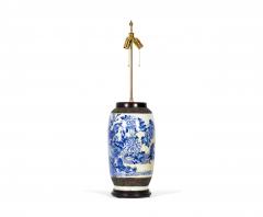 Chinese Blue And White Rooster And Florals Design Porcelain Vase Table Lamp - 3170956