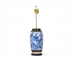 Chinese Blue And White Rooster And Florals Design Porcelain Vase Table Lamp - 3170957