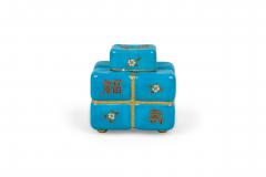 Chinese Blue Floral Cubical Urn - 4671910