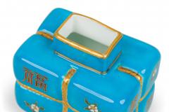 Chinese Blue Floral Cubical Urn - 4671917