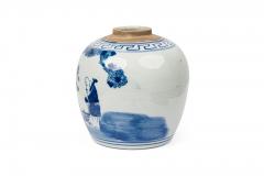 Chinese Blue White Porcelain Covered Jars with Figural Scenes - 4673014