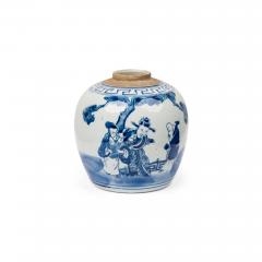 Chinese Blue White Porcelain Covered Jars with Figural Scenes - 4720755
