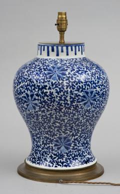 Chinese Blue White Porcelain Vase Lamp Circa 1880 - 1619272