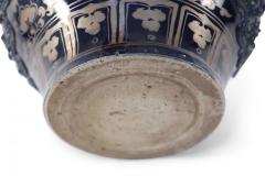 Chinese Blue and Gold Painted Lidded Porcelain Pot - 4651130