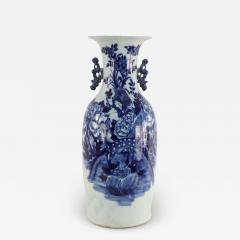 Chinese Blue and White Deer and Floral Motif Porcelain Urn - 4263197