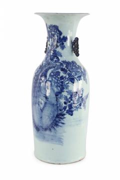 Chinese Blue and White Peacock Motif Porcelain Urn - 4200985