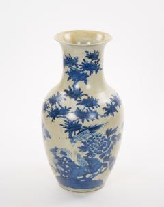 Chinese Blue and White Porcelain Decorative Vase Phoenix Decoration 14 3 4 in - 4796290