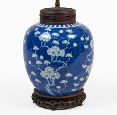 Chinese Blue and White Porcelain Prunus Ginger Jar Lamp - 4688794