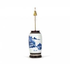 Chinese Blue and White Rooster and Florals Design Porcelain Vase Table Lamp - 4170892