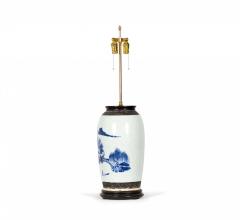 Chinese Blue and White Rooster and Florals Design Porcelain Vase Table Lamp - 4170893