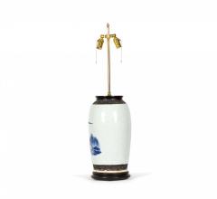 Chinese Blue and White Rooster and Florals Design Porcelain Vase Table Lamp - 4170895