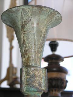 Chinese Bronze Beaker Gu Vase - 568364