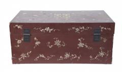 Chinese Burgundy and Gold Vine Design Painted Decorative Box - 4660958