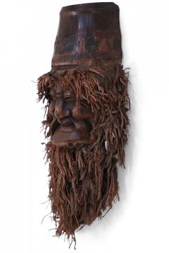 Chinese Carved Bamboo Root Face Wall Hanging - 4519907