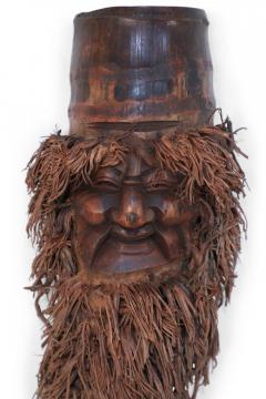 Chinese Carved Bamboo Root Face Wall Hanging - 4519909
