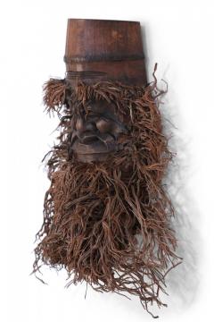 Chinese Carved Bamboo Root Face Wall Hanging - 4519919