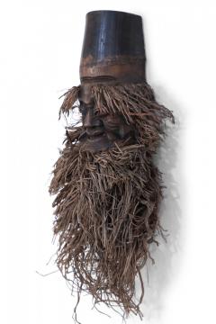 Chinese Carved Bamboo Root Face Wall Hanging - 4519926