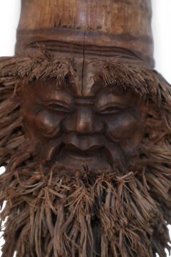 Chinese Carved Bamboo Root Face Wall Hanging - 4519934