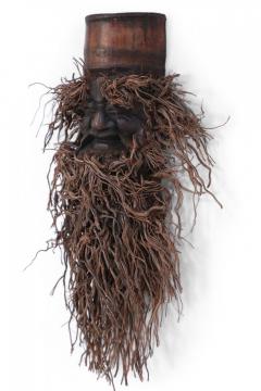Chinese Carved Bamboo Root Face Wall Hanging - 4519937