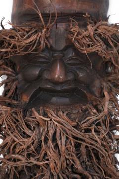 Chinese Carved Bamboo Root Face Wall Hanging - 4519940