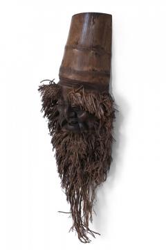 Chinese Carved Bamboo Root Face Wall Hanging - 4519944