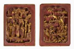 Chinese Carved Decorative Panels Pair - 4689363