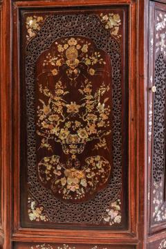 Chinese Carved Hardwood Cabinet with Mother of pearl Inlay - 636489