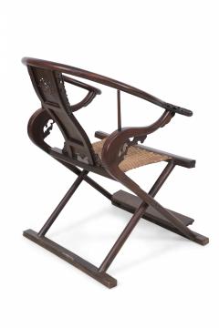 Chinese Carved Horseshoe Back Folding Chair - 2798185