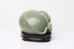 Chinese Carved Jade Elephant with its Head Turned Caressing its Tail China - 4417925