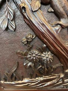 Chinese Carved Monkey Wall Plaque - 4656595