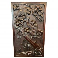 Chinese Carved Monkey Wall Plaque - 4683013