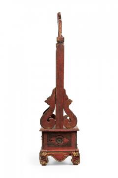 Chinese Carved Painted Wood Dressing Table Vanity Mirror with Gilt Highlights - 4667791