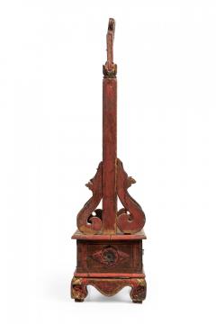 Chinese Carved Painted Wood Dressing Table Vanity Mirror with Gilt Highlights - 4667793