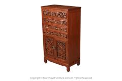 Chinese Carved Vintage Silver Jewelry Cabinet Collector Chest - 3033043