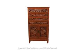 Chinese Carved Vintage Silver Jewelry Cabinet Collector Chest - 3033045