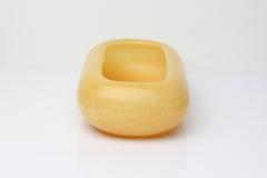 Chinese Carved Yellow Jade Brush Washer on Wood Stand China - 4417913