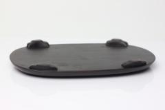 Chinese Carved Yellow Jade Brush Washer on Wood Stand China - 4417919