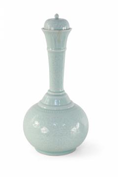 Chinese Celadon Lidded Porcelain Vase - 4520443