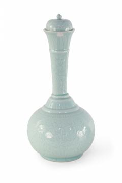 Chinese Celadon Lidded Porcelain Vase - 4520445