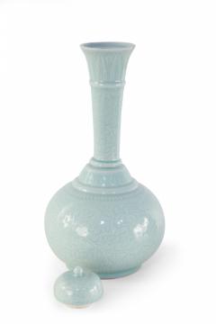 Chinese Celadon Lidded Porcelain Vase - 4520447