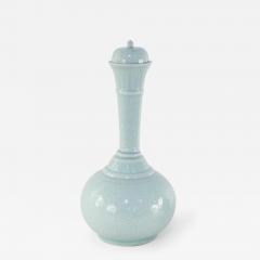 Chinese Celadon Lidded Porcelain Vase - 4529328
